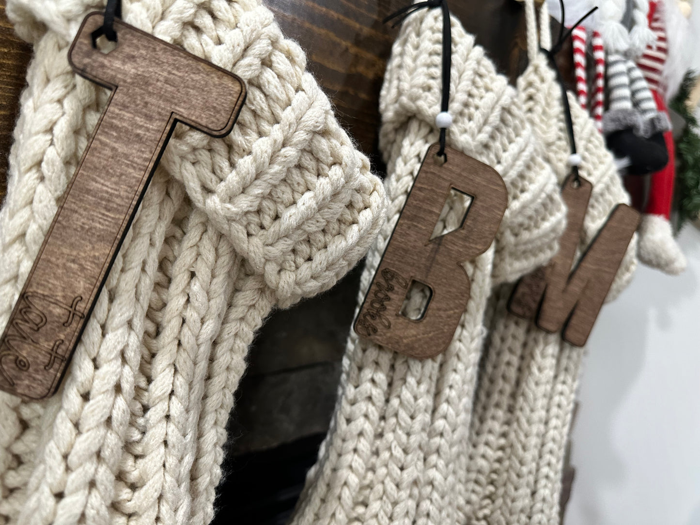 Wood Letter Stocking Tags