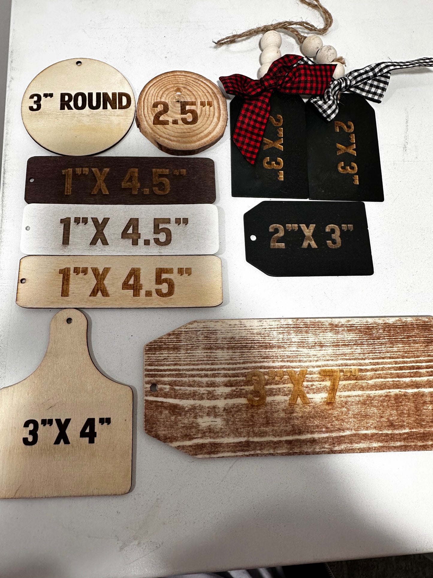 Wooden 2 Layer Stocking Tags