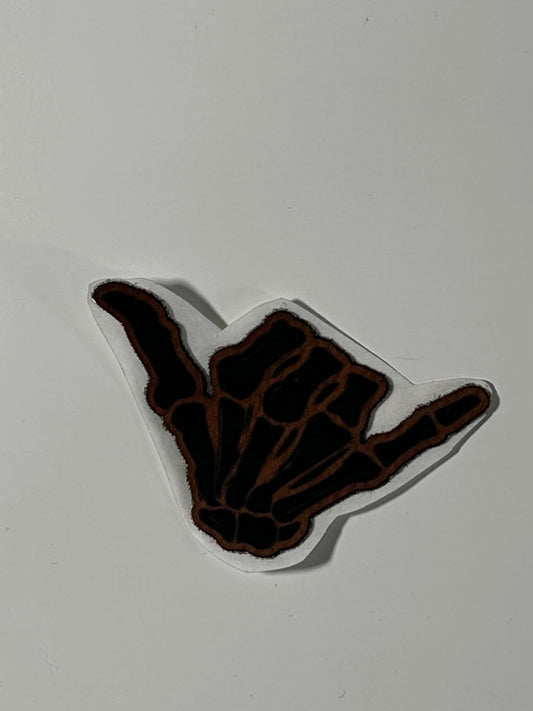 Skeleton Hand Leatherette Patch