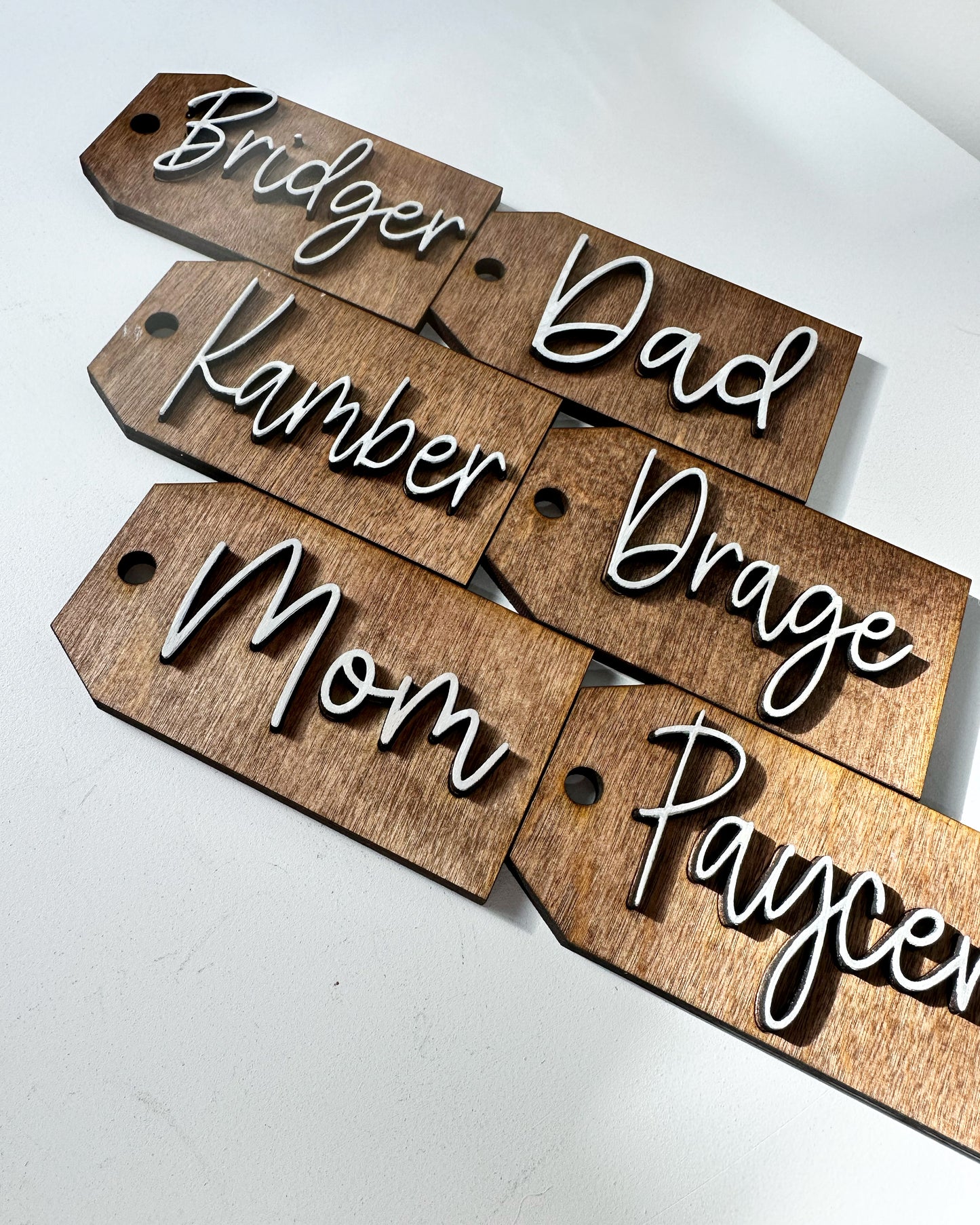 Wooden 2 Layer Stocking Tags