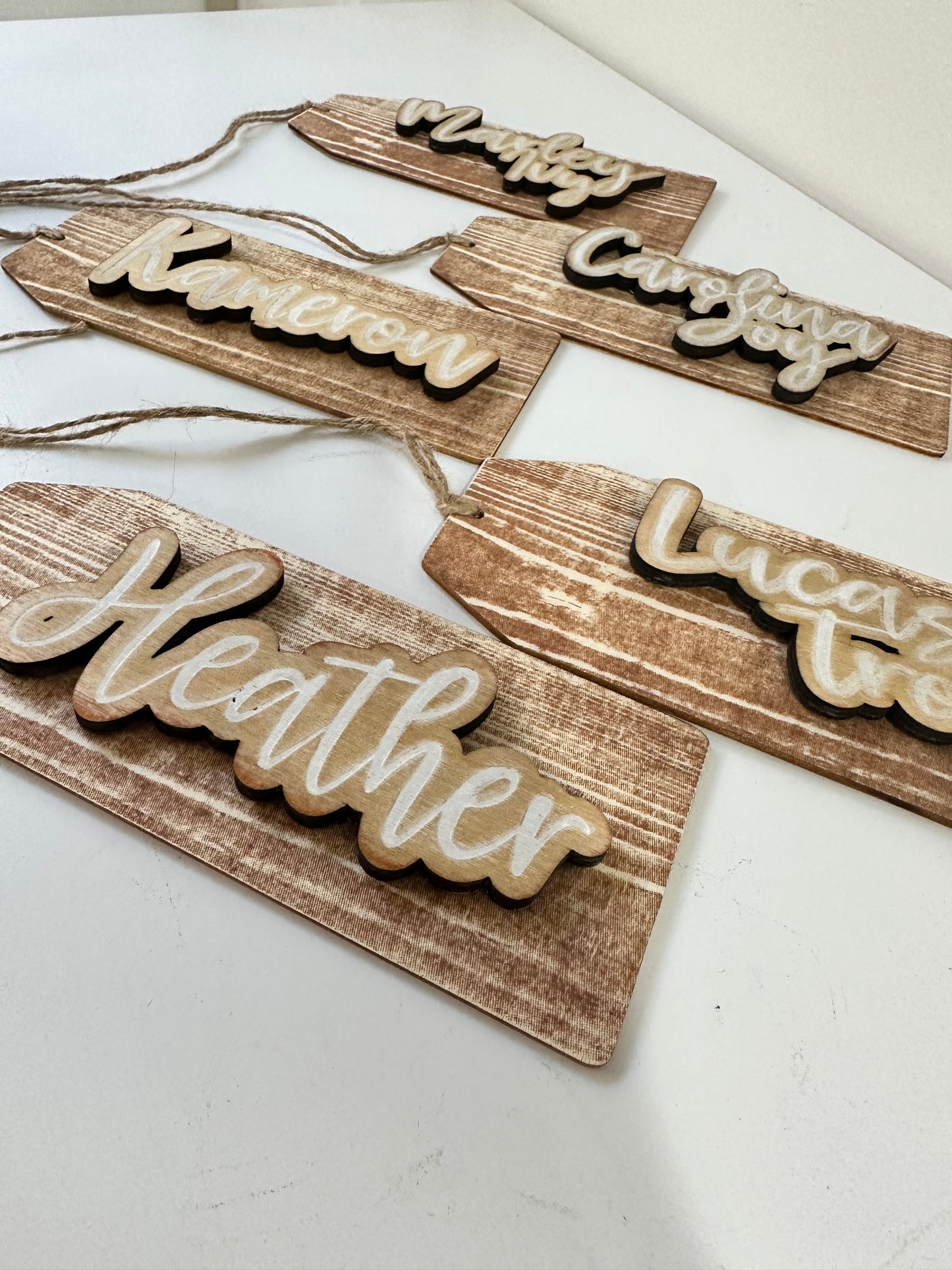 Wooden 2 Layer Stocking Tags